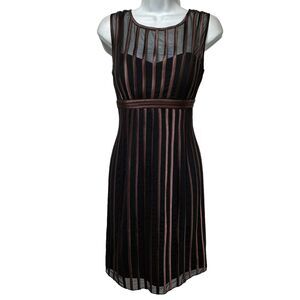 JS collections Black Brown Sheer Cocktail Dress size 6